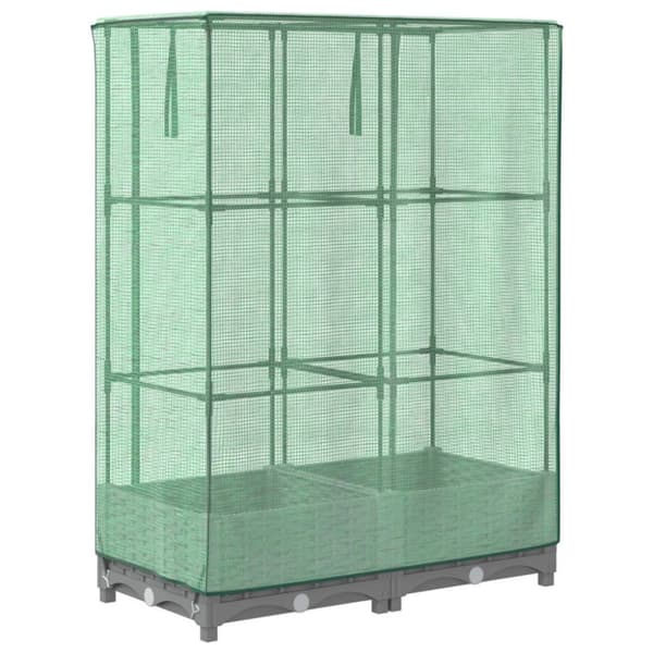 vidaXL højbed med drivhusovertræk 80x40x123 cm rattan-look
