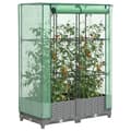 Miniatyrbillede 2 af 10: vidaXL højbed med drivhusovertræk 80x40x123 cm rattan-look