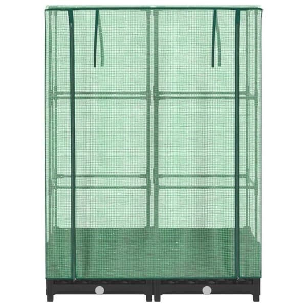 vidaXL Odlingslåda med växthusöverdrag rottinglook 80x40x123 cm