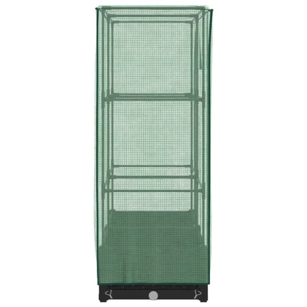 vidaXL Odlingslåda med växthusöverdrag rottinglook 80x40x123 cm
