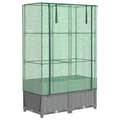 Miniatyrbillede 3 af 10: vidaXL højbed med drivhusovertræk 80x40x138 cm rattan-look