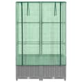 Miniatyrbillede 5 af 10: vidaXL højbed med drivhusovertræk 80x40x138 cm rattan-look