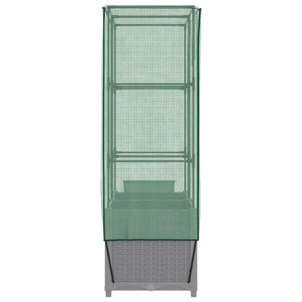 vidaXL højbed med drivhusovertræk 80x40x138 cm rattan-look