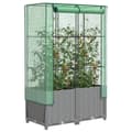 Miniatyrbillede 2 af 10: vidaXL højbed med drivhusovertræk 80x40x138 cm rattan-look