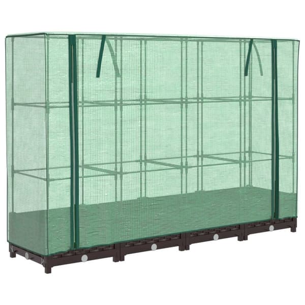 vidaXL højbed med drivhusovertræk 160x40x123 cm rattan-look