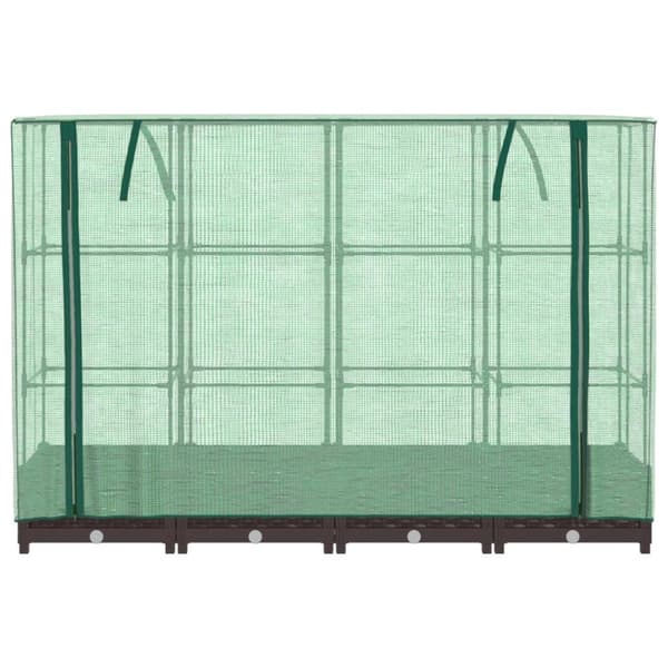 vidaXL højbed med drivhusovertræk 160x40x123 cm rattan-look