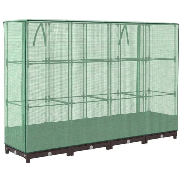 vidaXL højbed med drivhusovertræk 160x40x123 cm rattan-look