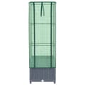 Miniatyrbillede 5 af 10: vidaXL højbed med drivhusovertræk 40x40x139 cm rattan-look