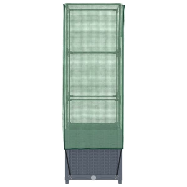 vidaXL højbed med drivhusovertræk 40x40x139 cm rattan-look