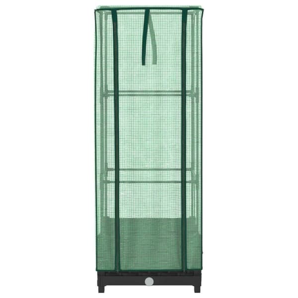 vidaXL højbed med drivhusovertræk 40x40x123 cm rattan-look