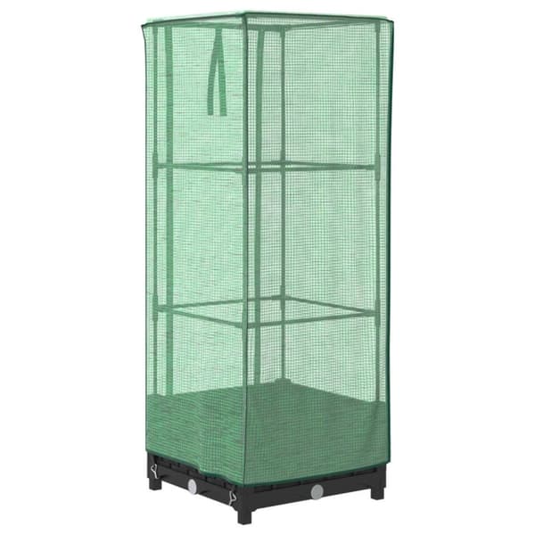 vidaXL højbed med drivhusovertræk 40x40x123 cm rattan-look