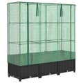 Miniatyrbillede 3 af 10: vidaXL højbed med drivhusovertræk 120x40x138 cm rattan-look