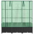 Miniatyrbillede 5 af 10: vidaXL højbed med drivhusovertræk 120x40x138 cm rattan-look