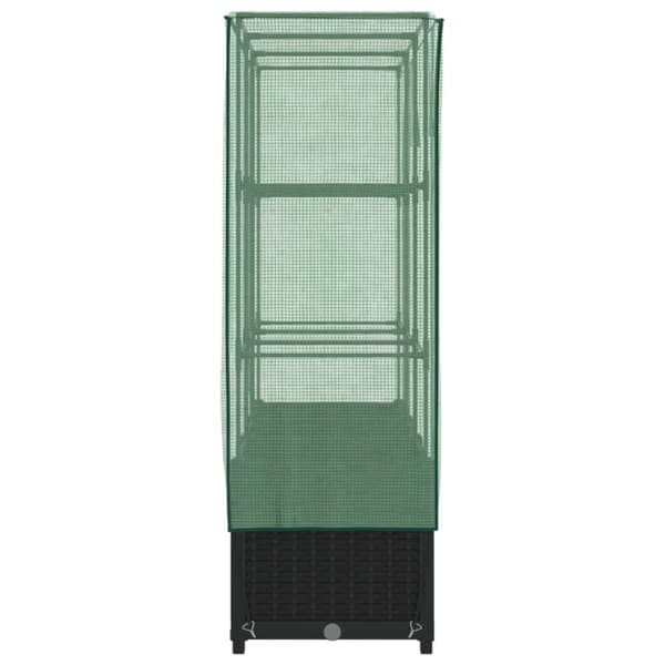 vidaXL højbed med drivhusovertræk 120x40x138 cm rattan-look