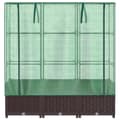 Pikkukuva 5 / 10: vidaXL Kukkalaatikko kasvihuonepeitteellä rottinkityyli 120x40x138 cm