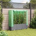 Miniatyrbillede 4 af 10: vidaXL højbed med drivhusovertræk 120x40x138 cm rattan-look