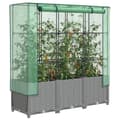 Miniatyrbillede 2 af 10: vidaXL højbed med drivhusovertræk 120x40x138 cm rattan-look
