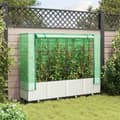 Miniatyrbillede 4 af 10: vidaXL højbed med drivhusovertræk 160x40x138 cm rattan-look