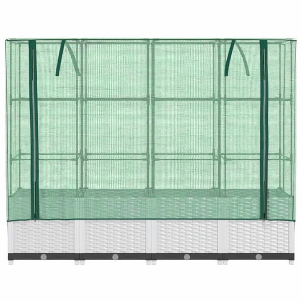 vidaXL højbed med drivhusovertræk 160x40x138 cm rattan-look