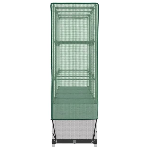 vidaXL højbed med drivhusovertræk 160x40x138 cm rattan-look