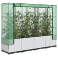 Miniatyrbillede 2 af 10: vidaXL højbed med drivhusovertræk 160x40x138 cm rattan-look