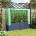 Miniatyrbillede 4 af 10: vidaXL højbed med drivhusovertræk 160x40x153 cm rattan-look