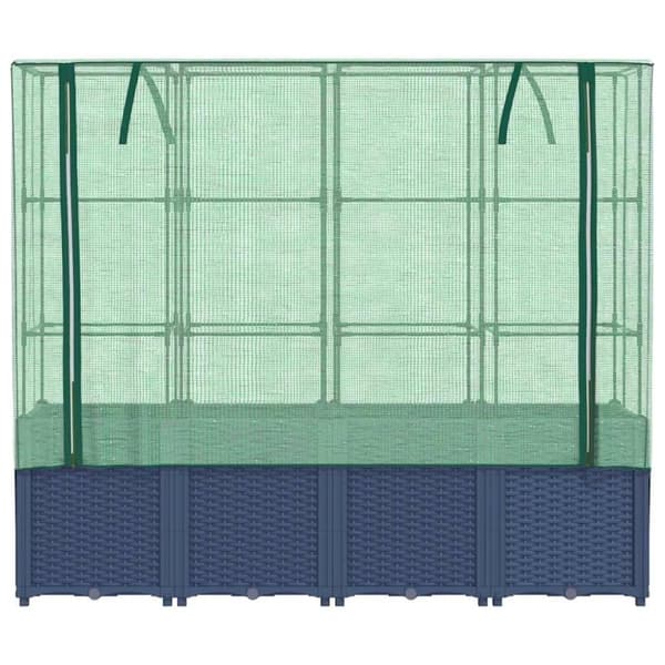 vidaXL højbed med drivhusovertræk 160x40x153 cm rattan-look
