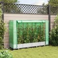 Miniatyrbillede 4 af 10: vidaXL højbed med drivhusovertræk 160x40x123 cm rattan-look