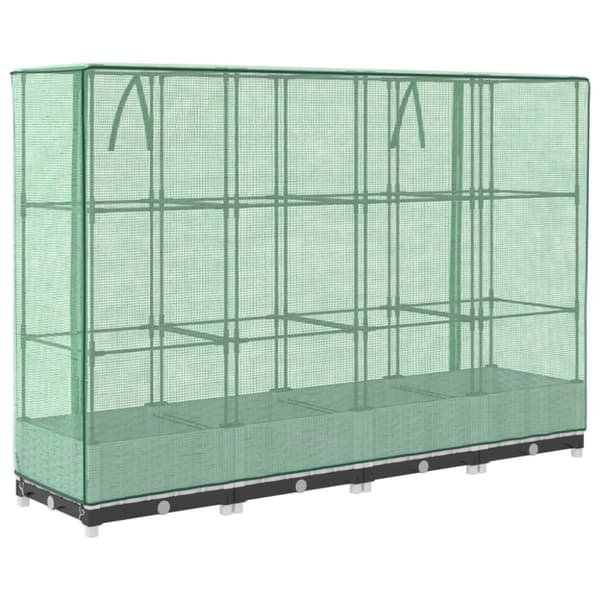 vidaXL højbed med drivhusovertræk 160x40x123 cm rattan-look