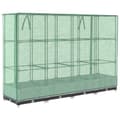 Miniatyrbillede 7 af 10: vidaXL højbed med drivhusovertræk 160x40x123 cm rattan-look