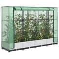 Miniatyrbillede 2 af 10: vidaXL højbed med drivhusovertræk 160x40x123 cm rattan-look