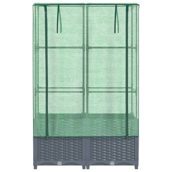 vidaXL Høyseng med drivhustrekk rottingutseende 80x40x138 cm