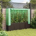 Miniatyrbillede 4 af 10: vidaXL højbed med drivhusovertræk 160x40x153 cm rattan-look