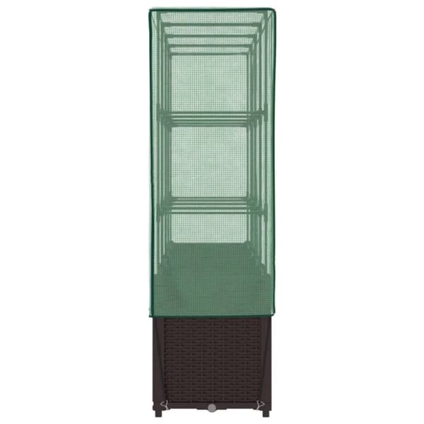 vidaXL højbed med drivhusovertræk 160x40x153 cm rattan-look