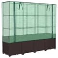 Miniatyrbillede 1 af 10: vidaXL højbed med drivhusovertræk 160x40x153 cm rattan-look