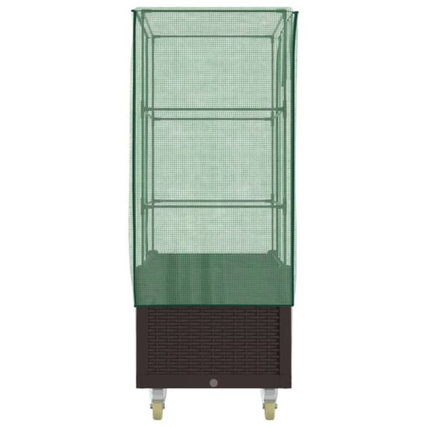 vidaXL højbed med overtræk og hjul 80x50x182 cm rattan-look