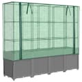 Miniatyrbillede 3 af 10: vidaXL højbed med drivhusovertræk 160x40x153 cm rattan-look