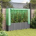 Miniatyrbillede 4 af 10: vidaXL højbed med drivhusovertræk 160x40x153 cm rattan-look