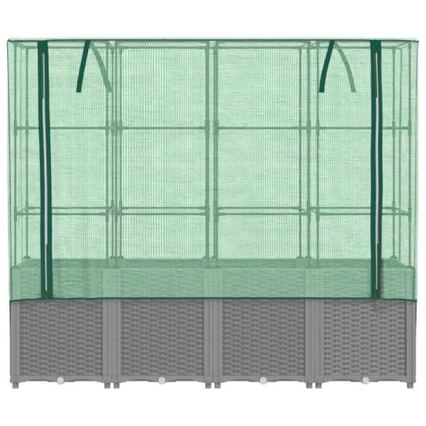 vidaXL højbed med drivhusovertræk 160x40x153 cm rattan-look