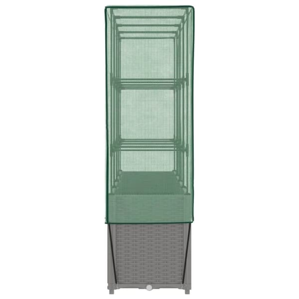 vidaXL højbed med drivhusovertræk 160x40x153 cm rattan-look