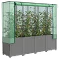 Miniatyrbillede 2 af 10: vidaXL højbed med drivhusovertræk 160x40x153 cm rattan-look