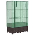 Miniatyrbillede 3 af 10: vidaXL højbed med drivhusovertræk 80x40x138 cm rattan-look