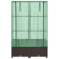 Miniatyrbillede 5 af 10: vidaXL højbed med drivhusovertræk 80x40x138 cm rattan-look