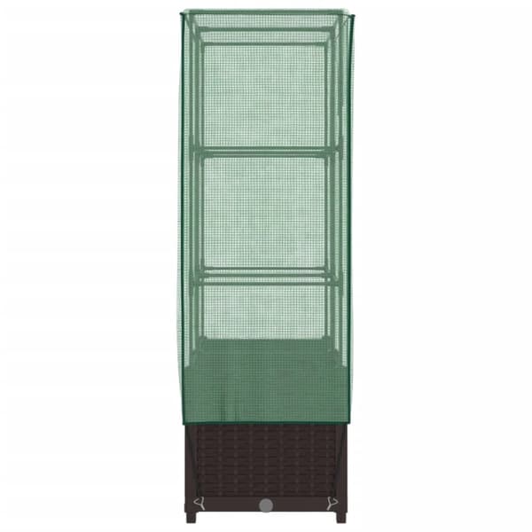 vidaXL højbed med drivhusovertræk 80x40x138 cm rattan-look