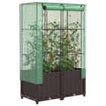 Miniatyrbillede 2 af 10: vidaXL højbed med drivhusovertræk 80x40x138 cm rattan-look