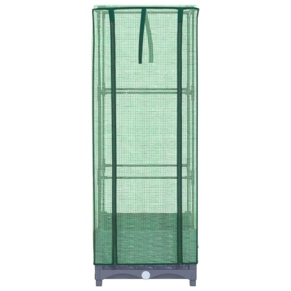 vidaXL højbed med drivhusovertræk 40x40x123 cm rattan-look