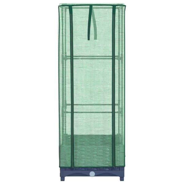 vidaXL højbed med drivhusovertræk 40x40x123 cm rattan-look