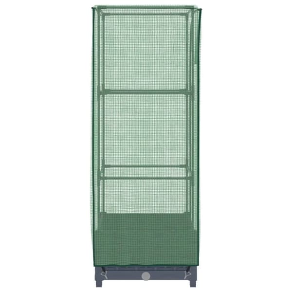 vidaXL højbed med drivhusovertræk 40x40x123 cm rattan-look