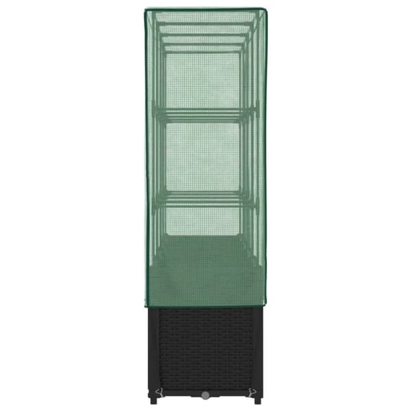 vidaXL højbed med drivhusovertræk 160x40x153 cm rattan-look
