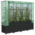 Miniatyrbillede 2 af 10: vidaXL højbed med drivhusovertræk 160x40x153 cm rattan-look